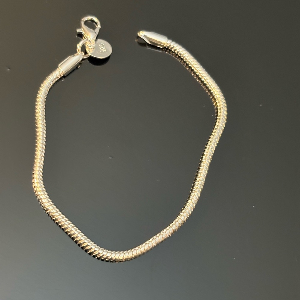 Bracelet- 7.87 length Authentic 925 Sterling Silver Snake Chain Bracelet - Picture 11 of 11